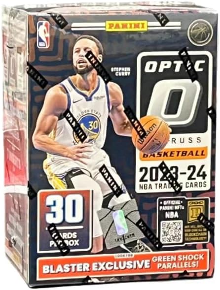 2023-24 Panini Donruss Optic Basketball 6-Pack Hobby Exclusive Green Shock Parallels Trading Card Blaster Box