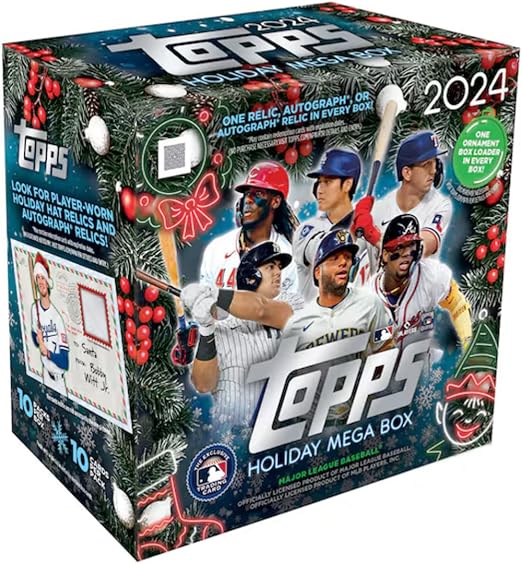 2024 Topps Holiday Baseball Sealed Mega Box (1 Relic Or Autograph Per Box)