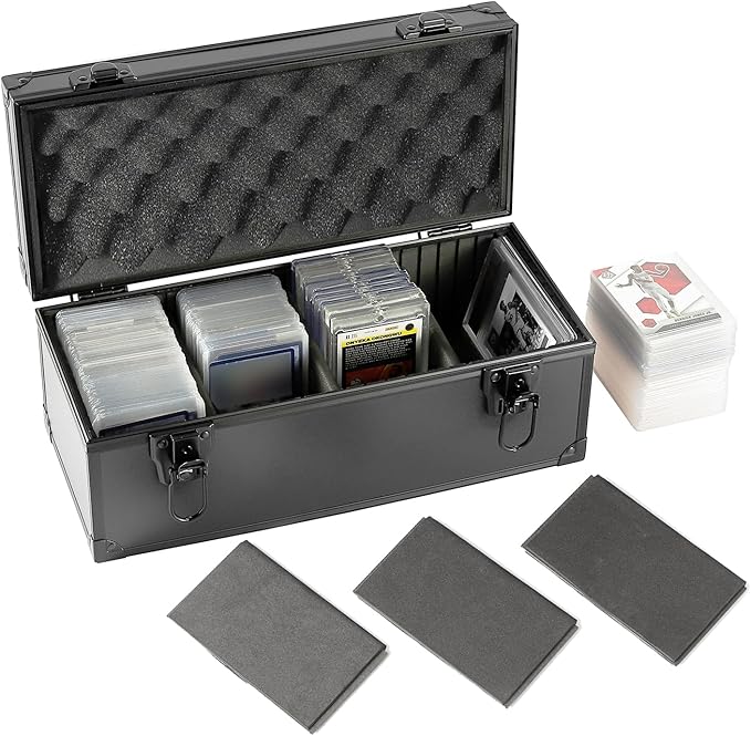 Toploaders Storage Box fits 3" x 4" 35pt Rigid Card,Trading Cards, Sports Cards，Graded Card ， with3 Sponge partition (Holds 300 Toploaders) Also compatible PSA BGS Rating card